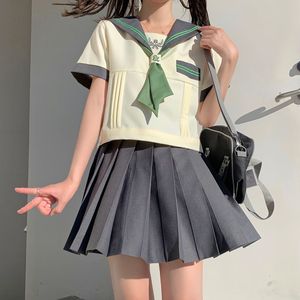 jk制服水手服绿色短