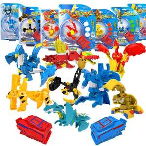 正版三宝魔币精灵火龙兽金翎天鹰魔蝎机械海鲨虎王儿童变形玩具