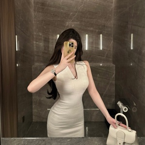 M900白色连衣裙2024新款女夏裙子超好看气质小个子包臀裙显瘦性感