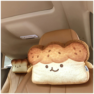 猫范原创汽车头枕 情绪面包可爱吐司卡通车内装饰用品 四季护颈枕