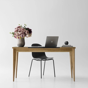 意式书桌极简家用办公桌现代轻奢原木色实木北欧简约日式电脑桌