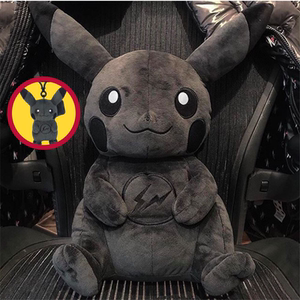 正版藤原浩闪电联名皮卡丘公仔暗黑色毛绒玩偶男女生节日七夕礼物