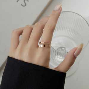 不规则金色戒指女开口可调节食指环时尚个性小众设计高级感饰品