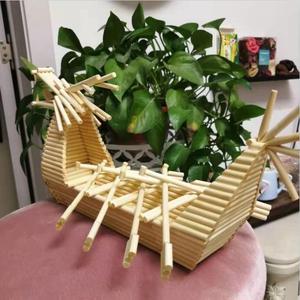 一次性筷子纯手工制作端午节龙舟模型学生作业diy工艺品创意摆件