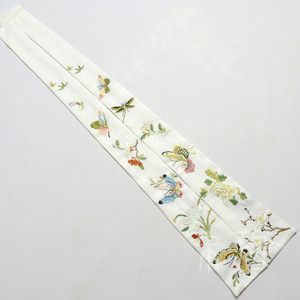 [朱碧]明制绣花飘带-璎珞八宝/花果草虫/石榴萱草