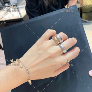 chanel/香奈儿 戒指coco crush菱格纹指环宽窄情侣对戒钻婚戒女