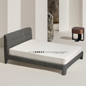 班家具兰尼朵床现代简约设计师轻奢婚床意式高档实木布艺双人软床