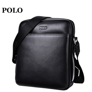 Polo新款单肩包男商务休闲斜跨包真皮大容量竖款小背包男士包包潮