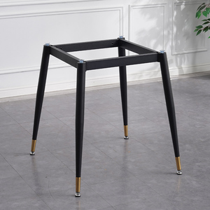 简约桌脚方型桌腿茶几支架岩板餐桌底座轻奢铁艺圆桌架大理石脚架