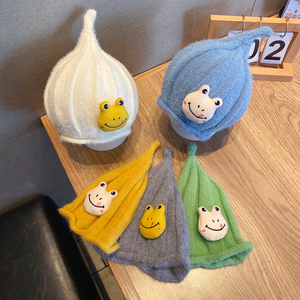 婴儿帽子秋冬宝宝毛线帽0-1岁2男女童可爱精灵帽冬天幼儿童针织帽
