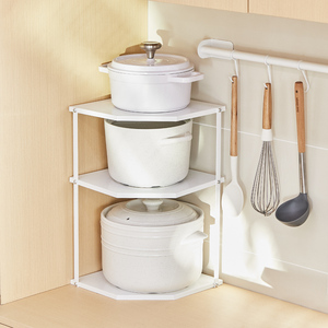 厨房转角置物架三角台面锅具收纳架角落多层架子储物架墙角放锅架