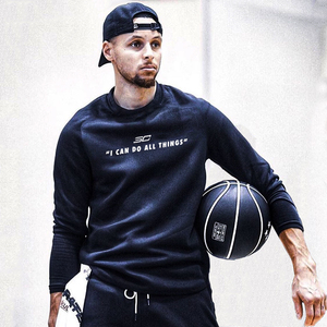 库里同款圆领卫衣男加绒长袖运动篮球球星衣服宽松休闲潮流外套冬