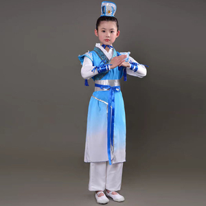 幼儿童古装男童汉服宋朝古代书生传统文化国学书法表演出服装