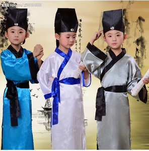 儿童古装小书童服装唐代汉代国学民族服装男童女童宋代书童表演服