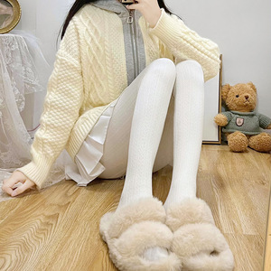 日系jk奶白色连裤袜秋冬加绒白色打底袜女燕麦色lolita米白色丝袜
