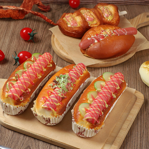 仿真热狗面包模型假芝士香肠汉堡三明治西餐厅装饰品道具儿童教具