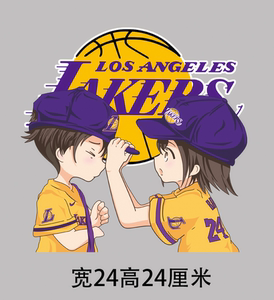 nba湖人队科比黑曼巴詹姆斯卡通人物情侣过粉a级烫画辅料贴补丁贴