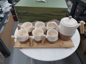 新中式茶具  一壶六杯带茶盘 水具茶具  礼盒装新中式茶具