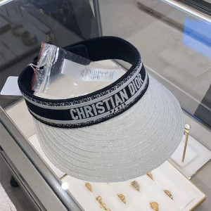 dior/迪奥太阳帽女22新款春夏草编遮阳帽 巴黎萌猫专柜正品代购