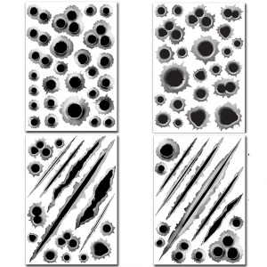 汽车个性子弹弹孔车贴纸创意划痕遮挡3D立体贴车身装饰贴反光拉花