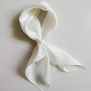 【缤纷丝语】真丝斜纹白色小方巾扎染蜡染丝巾DIY草木染手绘围巾