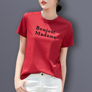 2022夏季女装专柜正品 哥弟新款短袖纯棉t恤女显瘦宽松打底衫上衣