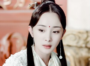 三生三世杨幂白浅素素同款圆形石头长款耳环流苏耳钉耳坠饰品耳线