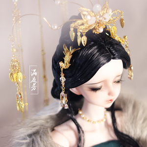 3分bjd古装凤冠凤凰发簪古风新娘华丽发冠汉服头冠盘发造型发头饰