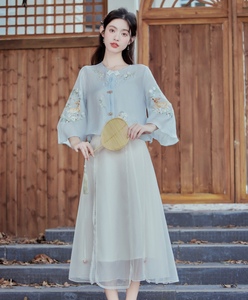 复古中国风女装汉服平时可穿民国风千金套装小洋装汉元素上衣古风