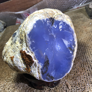 土耳其天然蓝玉髓原石大块摆件玉石冰蓝色观赏石手镯吊坠挂件原料