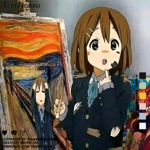 轻音少女呐喊世界名画动漫周边短袖上衣服男女学生半袖二次元t恤