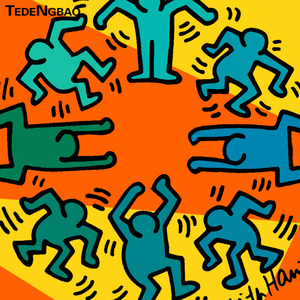 keith haring联名凯斯哈林夏季休闲上衣ins男女情侣短袖t恤潮牌