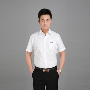 新款福特 汽车4s店 销售人员工装男士大码 特码短袖衬衫 白色衬衣