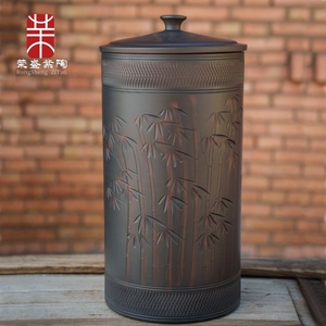 云南建水紫陶16饼茶缸陶瓷茶罐家用密封罐大容量储普洱茶陈皮米桶