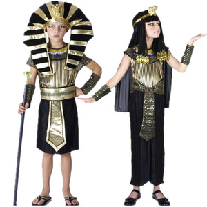 儿童埃及艳后舞台演出服埃及法老表演服万圣节服装埃及女王国王装