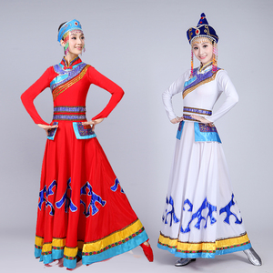 蒙古舞蹈演出服装女现代少数民族风服饰内蒙古服族艺考练功女装
