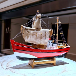 实木复古渔船帆船模型摆件家居儿童样板房一帆风顺装饰品礼物礼品