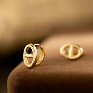 禧乐珠宝 18k金猪鼻子耳扣 质感超好范儿十足舒适无负担大气耳钉