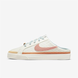 nike耐克正品女鞋夏季新款一脚蹬凉拖休闲运动小白鞋半拖帆布拖鞋