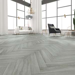 人字拼鱼骨拼花强化复合地板灰色家用地暖展厅服装店工业环保耐磨
