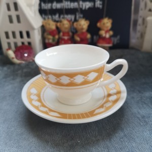 《墨瓷》外贸瓷器工艺品 陶瓷印花咖啡杯碟套装 小杯子