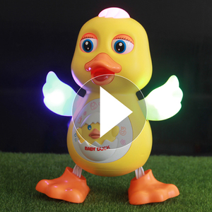 抖音唱歌儿童宝宝跳舞的小黄鸭电动女孩婴儿玩具会动火红鸭子男孩