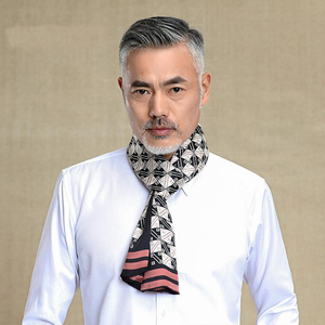 桑蚕丝长丝巾高档真丝围巾男士秋冬薄款商务西装衬衫领巾丝绸围脖
