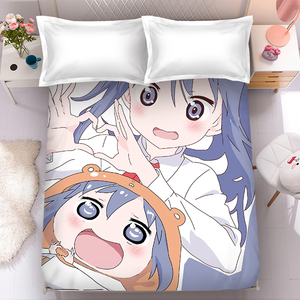 卡通动漫干物妹小埋儿童床单1.8米学生宿舍高清印图铺床小被单1.