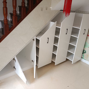 楼梯下储物柜三角定制斜角收纳抽拉式定做阁楼柜门抽屉式定制loft