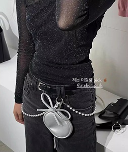 2024新款小众设计韩国迷你链条零钱包腰包斜挎包耳机包挂饰包包女