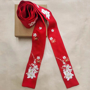 发带古风汉服束发刺绣红色