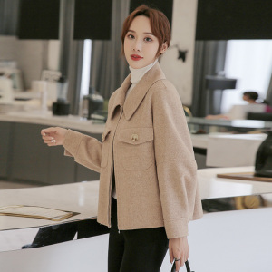 双面羊绒大衣女短款2021秋季新款品牌高端宽松矮小个子羊毛呢外套