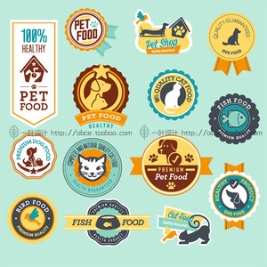 ph276宠物店宠物食品狗粮猫粮标签logo贴纸贴图ai矢量设计素材