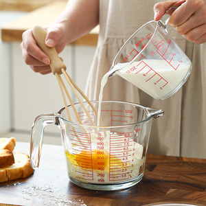玻璃量杯带刻度家用食品级耐高温毫升计量水杯大容量打鸡蛋杯烘焙